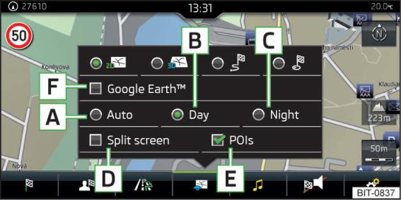 Opzioni della raffigurazione cartina