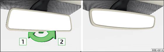 Specchietto interno: con oscuramento manuale / con oscuramento automatico