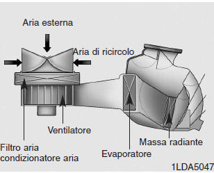 Filtro aria condizionatore aria (se in dotazione)