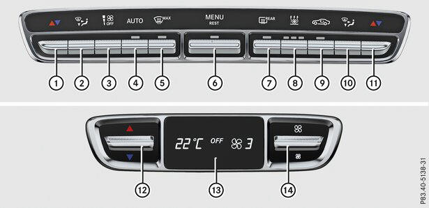 Gruppo di comandi climatizzatore automatico COMFORTMATIC (a 3 zone) 