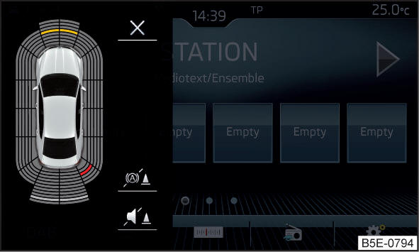 Schermo dell'Infotainment: visualizzazione in caso di attivazione automatica