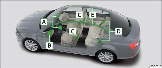 Fig. 19 Ubicazione degli airbag