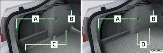 Fig. 121 Elementi di fissaggio: Variante 1 / Variante 2 (G-TEC)