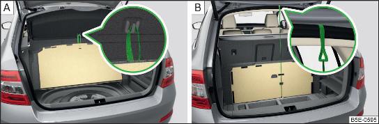 Fig. 128 Fissaggio del rivestimento del pianale: variante 1 / variante 2