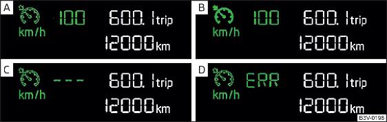 Fig. 275 Display a segmenti: esempi di visualizzazioni di stato del GRA