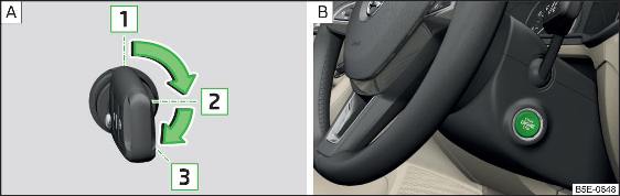 Posizioni della chiave veicolo nel blocchetto di accensione / pulsante Starter