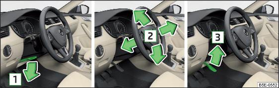 Fig. 15 Regolazione della posizione del volante